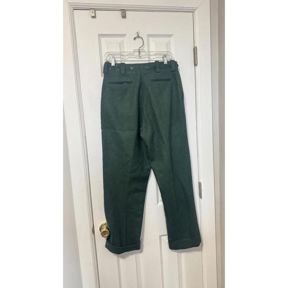 Authentic Antique Military/Uniform Dark Green 100% Wool Trousers 28" Waist